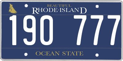 RI license plate 190777