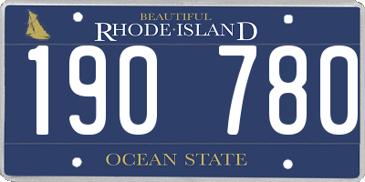 RI license plate 190780