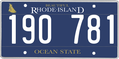 RI license plate 190781
