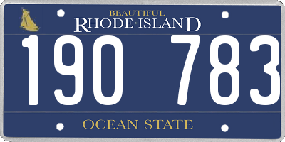 RI license plate 190783