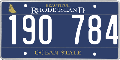 RI license plate 190784