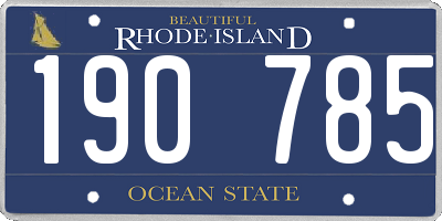 RI license plate 190785
