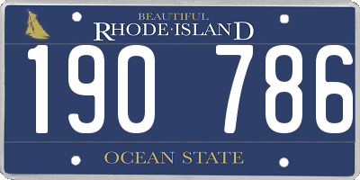 RI license plate 190786