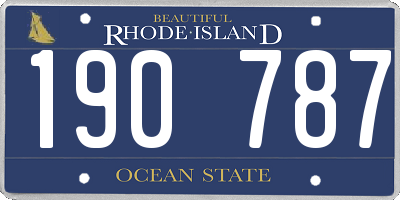 RI license plate 190787