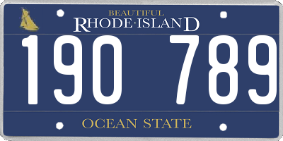 RI license plate 190789