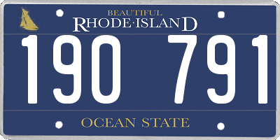 RI license plate 190791