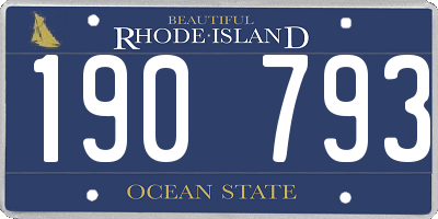 RI license plate 190793