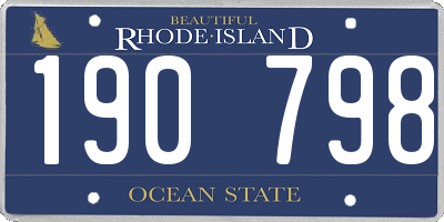 RI license plate 190798