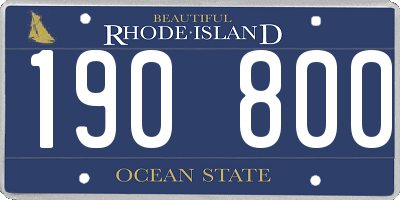 RI license plate 190800