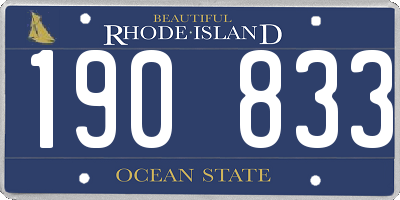RI license plate 190833