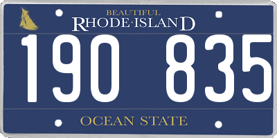 RI license plate 190835