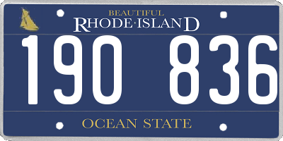 RI license plate 190836