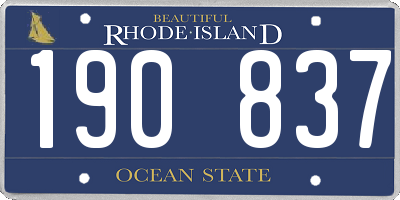 RI license plate 190837