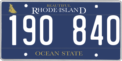 RI license plate 190840