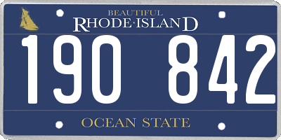 RI license plate 190842