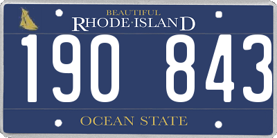RI license plate 190843