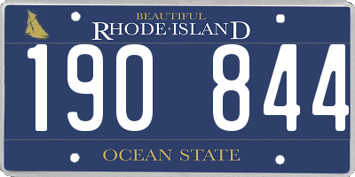 RI license plate 190844