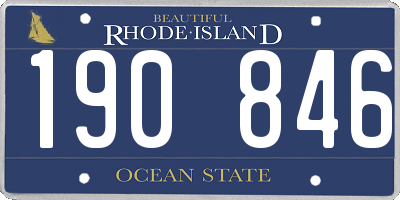 RI license plate 190846