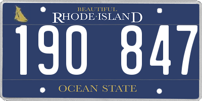 RI license plate 190847