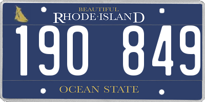 RI license plate 190849