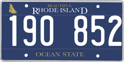 RI license plate 190852