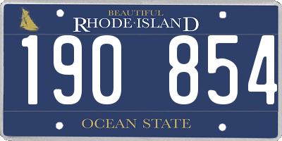 RI license plate 190854