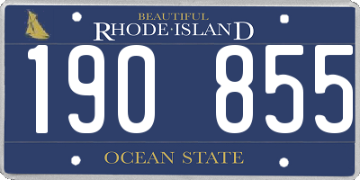 RI license plate 190855