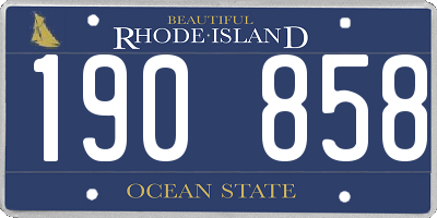 RI license plate 190858