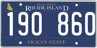 RI license plate 190860