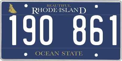 RI license plate 190861