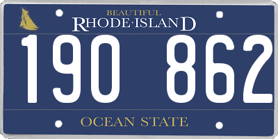 RI license plate 190862
