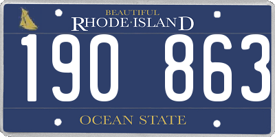 RI license plate 190863