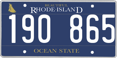 RI license plate 190865