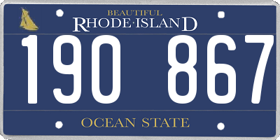 RI license plate 190867
