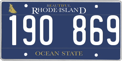 RI license plate 190869
