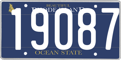 RI license plate 19087