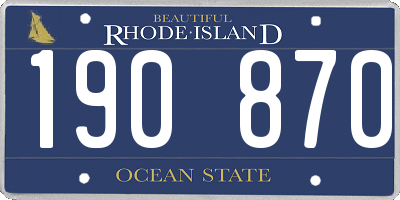 RI license plate 190870