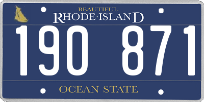 RI license plate 190871