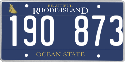RI license plate 190873