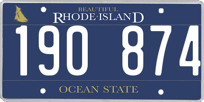 RI license plate 190874