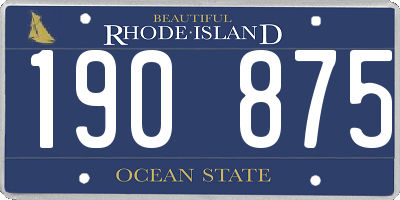 RI license plate 190875