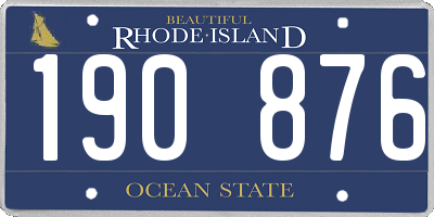 RI license plate 190876