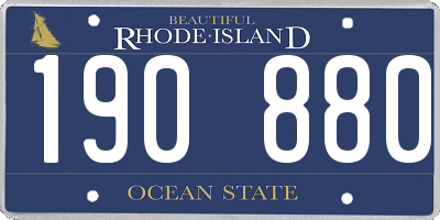 RI license plate 190880