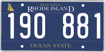 RI license plate 190881