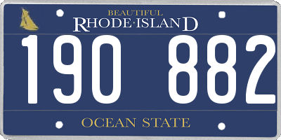RI license plate 190882
