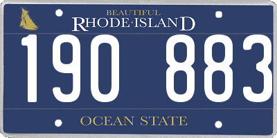RI license plate 190883