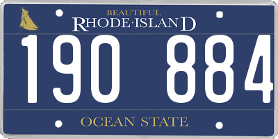 RI license plate 190884