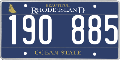 RI license plate 190885
