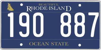 RI license plate 190887