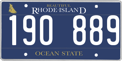 RI license plate 190889